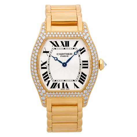 cartier cornice watch gold|cartier tortue gold watch.